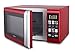 Bella 900-Watt Microwave Oven, 0.9 Cubic Feet, Red with Chrome