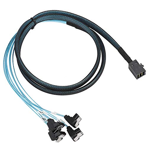 Goshyda Interface Interne HD Mini SAS HD 36P SFF-8643 vers SATA 7Pinx4 Connecteur Moulage par Injection Câble de Disque Dur avec Moulage par Injection, pour PC