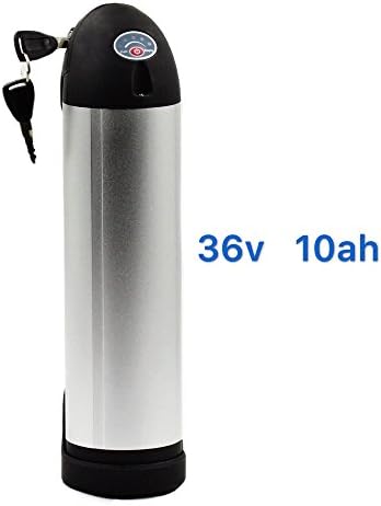 36V 10AH Waterproof Silver Bottle Lithium Li-ion E-Bike Battery Recharging for 360W Bicycles Bottom Discharging