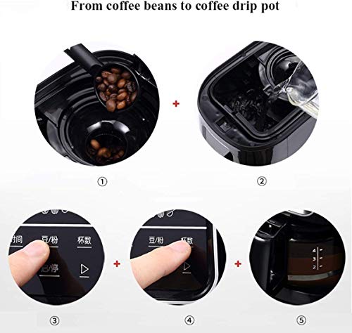 YAeele Bean to Cup Filterkaffeemaschine mit Grinder und Timer 92Cdeg;Fresh-Aroma-Perfect-Glas Permanent… – Bild 8