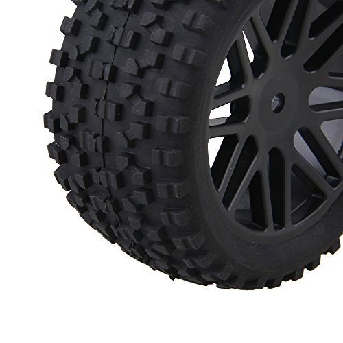 BQLZR Front and Rear Mesh Shape Wheel Rim Rubber Tires for RC 1:10 Off-Road Car Pack of 4