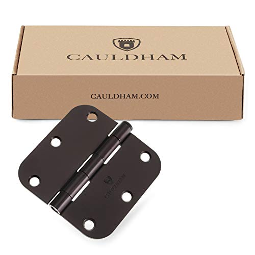 Cauldham (12 Pack) Heavy-Duty 3-1/2" Interior Door Hinges with 5/8" Radius Corners - Oil Rubbed Bronze - Thumbnail 4