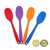 Always Your Chef 4 Pack 8.2 Inches/Small Premium Silicone Mixing Spoons for Kitchen, Cooking, Baby, Baking, Mixing Salad and More,2 Random Colors