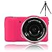 First2savv XJPT-A5000GJ-02 pink Rubber Camera Case Bag for SONY A5000 A5100 + mini tripod