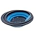 Collapsible Kitchen Colander/Strainer Set - 4 Quart and 2.5 Quart - Perfect for Draining Pasta, Vegetable - HOMWE (Large, Medium, Blue)