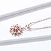 BAMOER 18K Rose Gold Plated Cubic Zirconia Snowflake Lever Back Earrings Necklace Set for Women Girls CZ Jewelry Set Rose Gold & Colorful CZ