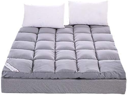 Thicken Floor futon mattresses Feather Velvet Mattress, Foldable Tatami Mattress Ultra Soft Dormitory Mattress, Fiber Mattress Topper-Gray Queen