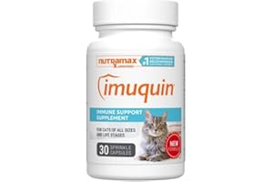 NUTRAMAX LABORATORIES Nutramax Imuquin Health Supplement Powder for Cats, with Beta Glucans, with Astaxanthin, 30 Sprinkle Capsules