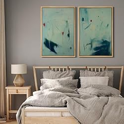 MUDECOR Framed Canvas Print Wall Art Set Soft Aqua