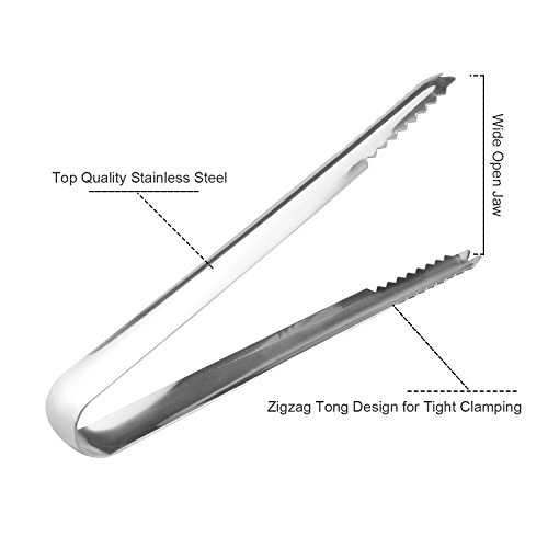 image for LINPOZONE Ice Scoop and Ice Tongs (3 Pack), Stainless Steel Serving To