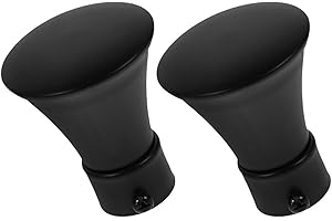 VICASKY 2pcs Black 22mm Metal Curtain Rod Finials End Caps Decorative Drapery Pole Fittings for Window