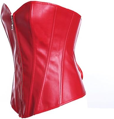 Vangee Womens Sexy Steampunk Faux Leather Corset Plus size Bustier