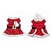 Friends Forever Santa Coat Cozy Sequin Vest Winter Jacket Sweater Hoodie Furry Collar Red Harness Pet Puppy Dog Christmas Clothes Costume Outwear Apparel Cat (Small)