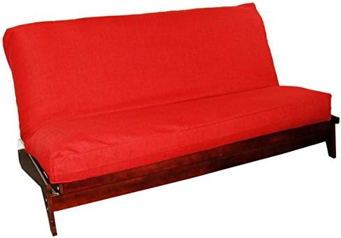 Futon Cover - Medley Red - Linen Texture - Handmade in USA - King Size (78" x 80")