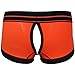 YiZYiF Men's Boxer Brief Buckled Pouch Shorts Underwear Orange Large