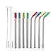 Metal Straws for Drinks With Silicone Tips and Long Brushes, Reusable Stainless Steel Drinking Straw For 20 30 OZ Tumblers, Dishwasher Safe(Set of 8)