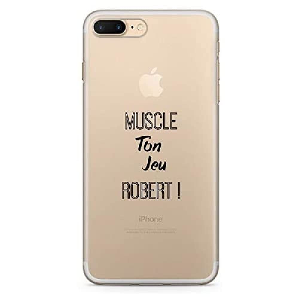 ZOKKO Case for iPhone 7 Plus Muscle Game Robert – Size iPhone 7 Plus Plus – Transparent Soft Ink Black