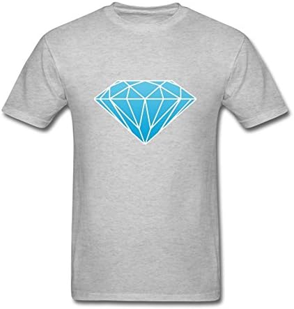 Heerinsy Men's Cartoon Blue Diamond Design Color Short Sleeve T-Shirt XL