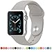 FanTEK WB380920 Apple Watch Band Soft Silicone Sport Style Replacement iWatch Wrist Strap, 38mm M/L Size, Stone
