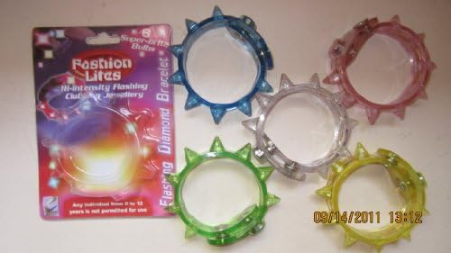 9" Led Flashing Spike Bracelets. Pack of 5 Individual.