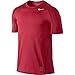 NIKE Men's Pro Fitted Short Sleeve Shirt, Gym Red/Team Red/White, Large