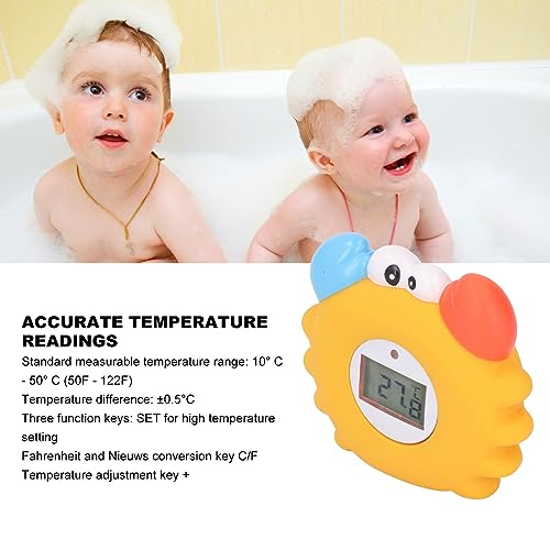 Baby Bath Thermometer, Cartoon Crab Shaped Thermometer, Safety 10°C‑50