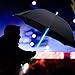 Black Fabric LED Lightsaber Umbrella Flashlight in The Easy Grip Handle Golf Umbrellas with 7 Colors Sword Light up Changing on The Shaft Built in Torch at Bottom