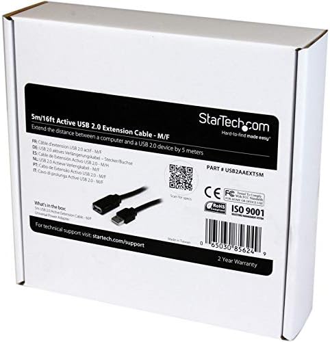 StarTech.com 5m USB 2.0 Active Extension Cable M/F, 5 meter USB A Male to USB A Female USB 2.0 Repeater / Extender Cable - Image 5