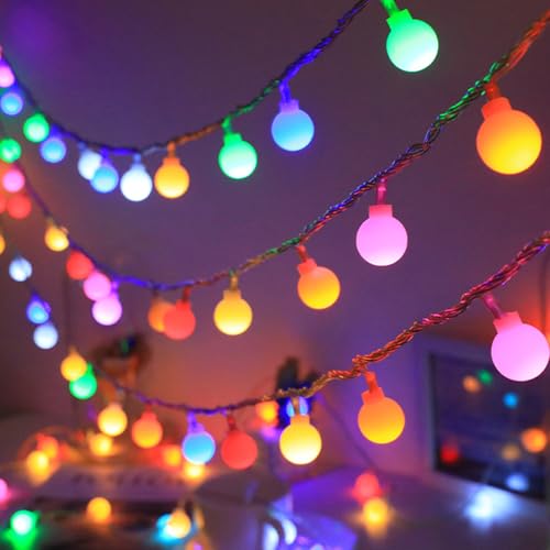 A.bigwhale 30 LED String Lights Battery Operated Ball LED String Lights Christmas String Lights 3M Multi-Coloured Globe Fairy Lights for Indoor, Balcony, Terrace, Garden, Parties, Christmas, Wedding