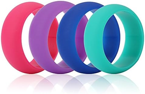 Captain Tan Women's Silicone Wedding Ring 8.5mm Wide (2mm Thick) Black Gray Light Gray 6 Sizes 3 Rings Park (Size 7)