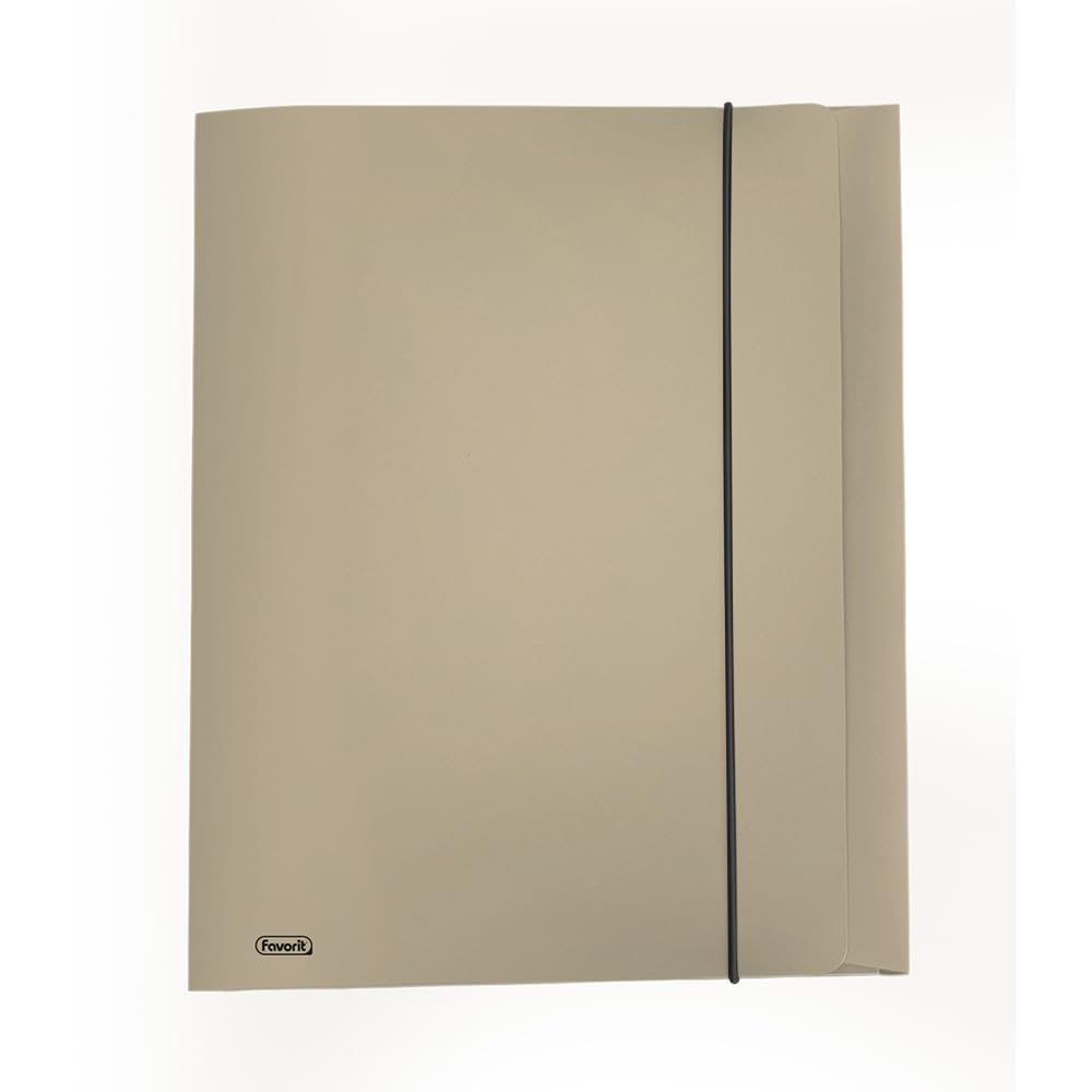Favorit Folder with 3 Flaps with Elastic Metal Size 24X33 cm Back 0-1 Metallic Gold