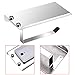 Sumnacon Stainless Steel Bathroom Tissue Holder with Mobile Phone Storage Shelf - Wall Mount Wipes Holder/Dual Paper Towel Dispenser/Hooks/Tower (Thin)