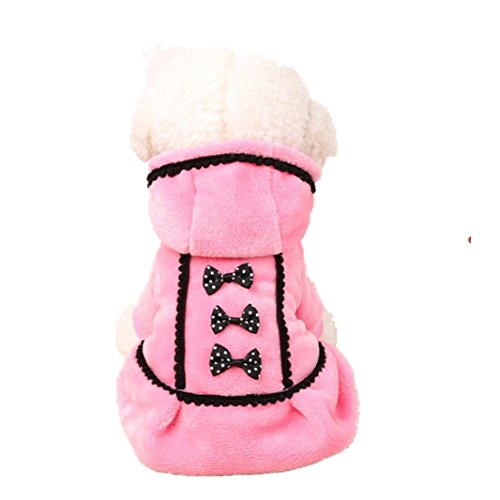 Iuhan Fashion Dog Coat Jacket Pet Supplies Clothes Winter Apparel Puppy Costume (S, Pink)