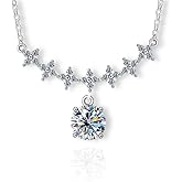 JOLINO Solitaire Moissanite Star Pendant Necklace,925 Sterling Silver Plated with Platinum,Jewelry for Women Daily Wear,Ideal Surprise for Wife,Girlfriend,Mother,or Best Friend,Gifts for Valentine’s Day,Birthdays,Anniversaries,Christmas