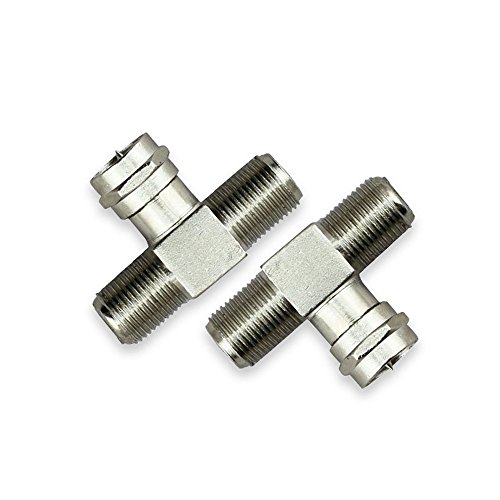 DCFun F-Type Male to 2 Female Splitter Adapter Combiner TV Cable Satellite Connector -10pcs