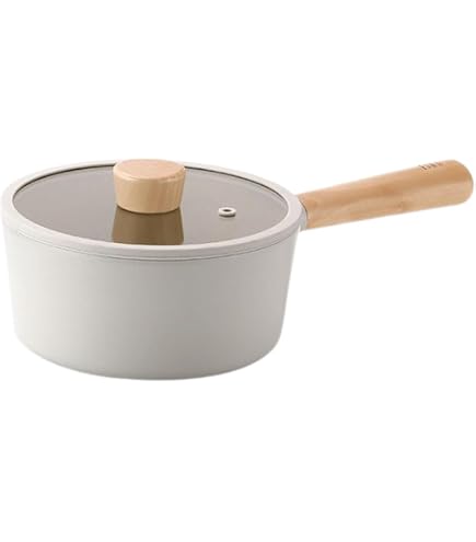 FIKA 1.7QT Ceramic Sauce Pan With Lid - Nonstick Induction Compatible Cookware Made In Korea