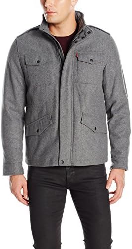 levi's wool military jacket with hood