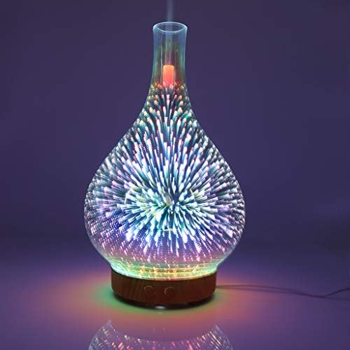 100ml Glass Aromatherapy Humidifier with Color Changing LED Night Lights Essential Oil Diffuser Ultrasonic Humidifier 3D Aromatic for Home, Living Room