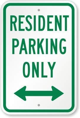 Photo 1 of Eletina Warning Sign Resident Parking Only (with Bidirectional Arrow) Sign Business Sign 12X8 Inches Aluminum Metal Tin Sign