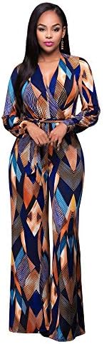 Morecome,Women Dress Fashion V-Neck Print Soft Silky Long-Sleeved Lace Dress