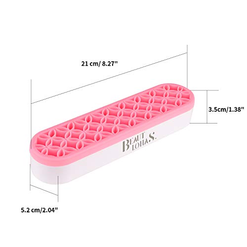 BEAUTLOHAS. Silicone Makeup Brush Holder, Multifunctional Portable Cosmetic Display Organizer, Silicone Brushes Tools Storage for Different Size Brush, Sew Organizer for Women & Housewife (Pink)