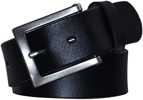 POL PARKMAN Mens Classic Jean Leather Belt Black 1 1/2 inch Wide