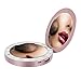 Shinngo Compact Vanity Mirror with Lights and Portable Charger for Personal Handheld Makeup (Rose-Gold)