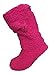 Ladies Girls Sherpa Fleece Slipper Booties with Gripper Sole and Pom Poms, one Size 4-7.5 USA