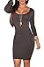 LaSuiveur Womens Long Sleeves Crewneck Bodycon Bandage Midi Evening Dresses