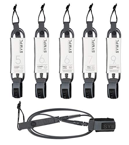 SYMPL Premium Surf Leash [ 5ft - 9ft ] Surfboard Leash for Shortboard, Longboard, SUP Paddle Board - Matte Leash (Gray, 9' ft. - Longboard) - Thumbnail 6