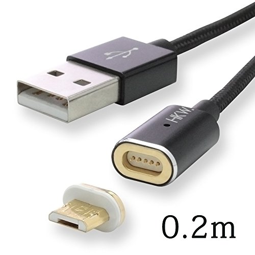 HKW Magnetic MicroUSB Charging Cable 0.65Ft/0.2m (black) - Genuine Product