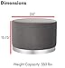 BIRDROCK HOME Large Round Velvet Ottoman Pouf - Padded Foot Rest w/Silver Trim - Soft Stool Chair Decor - Ideal for Coffee Table, Shoe Seat, Couch, Living Room, Bedroom, Vanity, Desk, Office - Grey