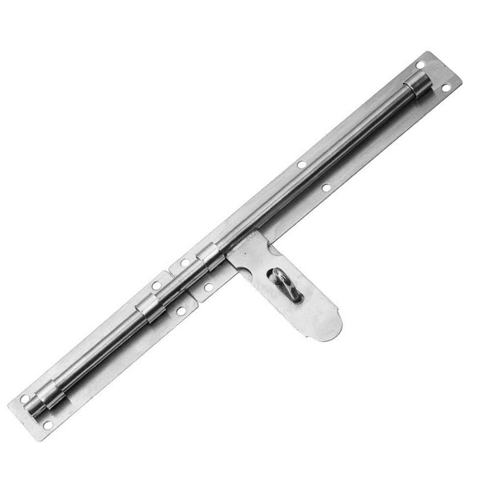 Lokatall Sliding Door Lock, 16 Inch Latch Door Lock Slide Lock with Padlock Clasp Lockable Sliding Door Bolt Solid Stainless Steel Sliding Tower Bolt Latch Lock for Security Wooden Gates Garden Shed