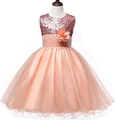 Summer Sparkle Sequin Teenage Girl Evening Party Gown Dress For First Communion Formal Baby Kids Clothing Children Costume
